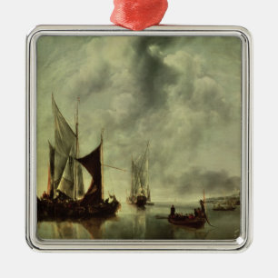 Calm or, Boats near the Coast, after 1651 Metal Tree Decoration