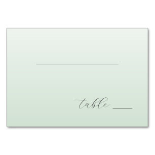 Calm Pastel Green Minimalist Lines Table Number