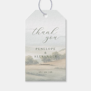 Calm Pastel Watercolor Landscape Gift Tags