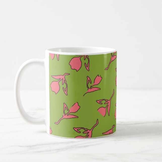 Calm Pink and Green Mug (Left)