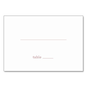 Calm Pink Minimalist Table Number