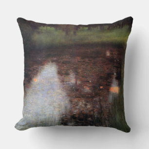 Calm Pond on Kammer Castle Grounds, Gustav Klimt Cushion
