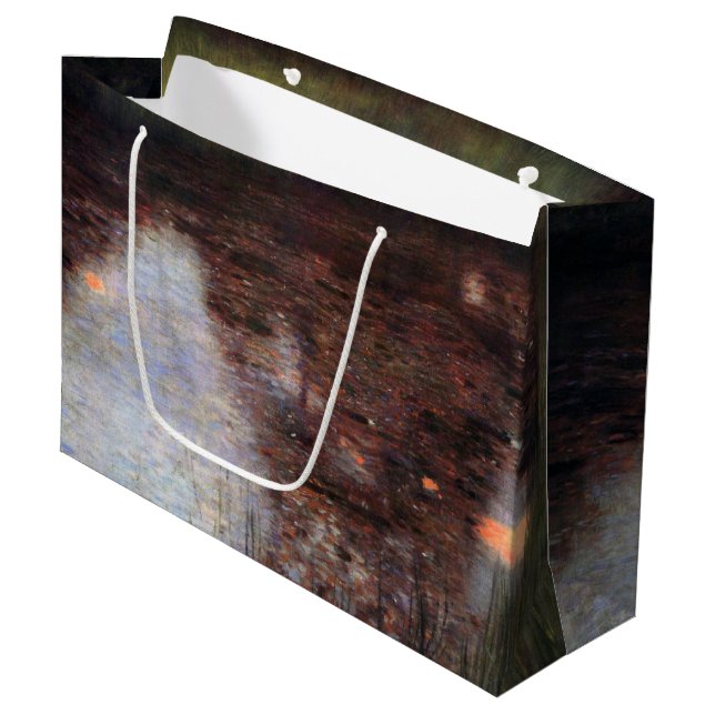 Calm Pond on Kammer Castle Grounds, Gustav Klimt Large Gift Bag (Front Angled)