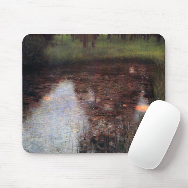 Calm Pond on Kammer Castle Grounds, Gustav Klimt Mouse Mat (With Mouse)