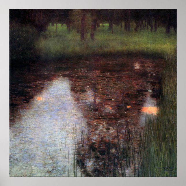 Calm Pond on Kammer Castle Grounds, Gustav Klimt Poster (Front)