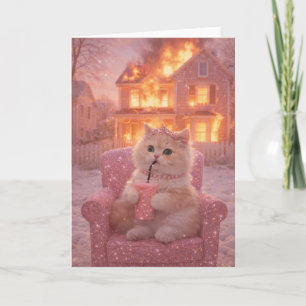 Calm Princess Cat During Total Chaos Card