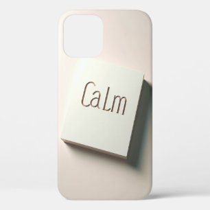 Calm Quote Minimalist Design - Soft Cream & Rose G iPhone 12 Case