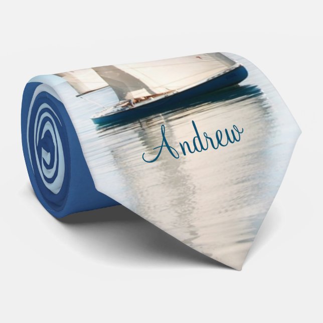 Calm Sailing with Bluest Skies Tie (Rolled)