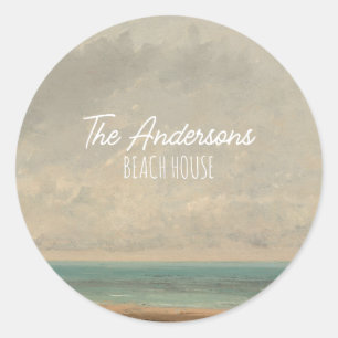 Calm Sea 1866 Gustave Courbet National Gallery Classic Round Sticker