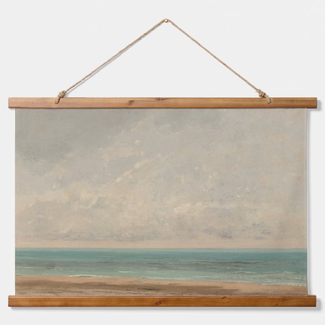 Calm Sea 1866 Gustave Courbet National Gallery Hanging Tapestry (Front)