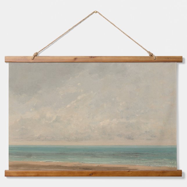 Calm Sea 1866 Gustave Courbet National Gallery Hanging Tapestry (Front)