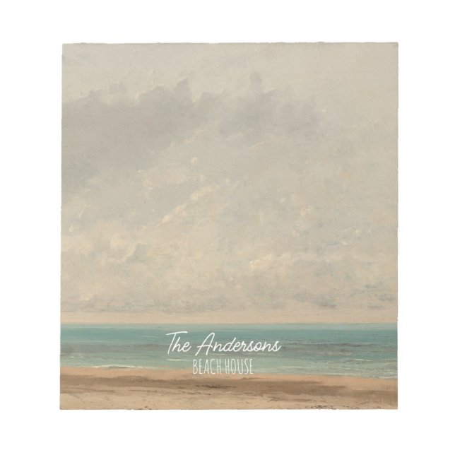 Calm Sea 1866 Gustave Courbet National Gallery Notepad (Front)