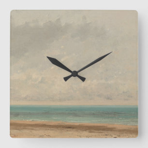 Calm Sea 1866 Gustave Courbet National Gallery Square Wall Clock