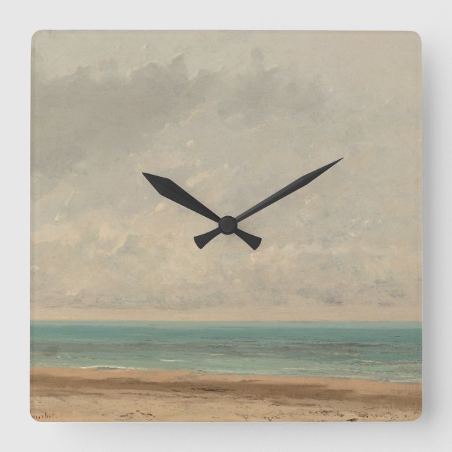 Calm Sea 1866 Gustave Courbet National Gallery Square Wall Clock (Front)