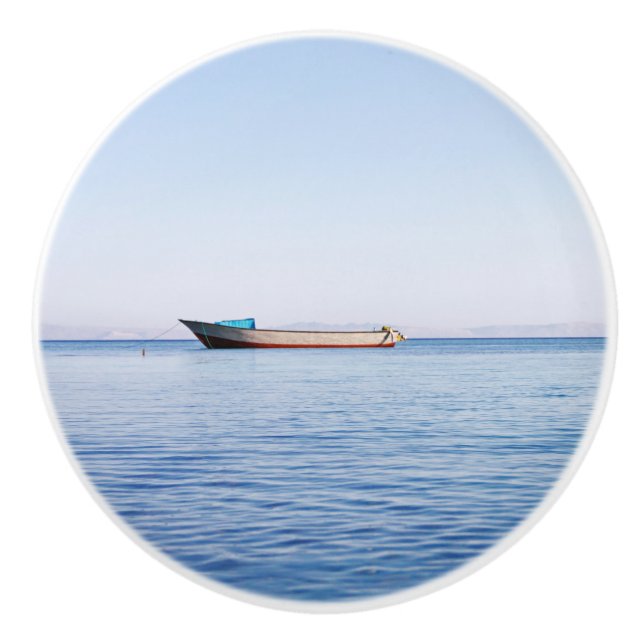 Calm sea boat ceramic knob (Front)
