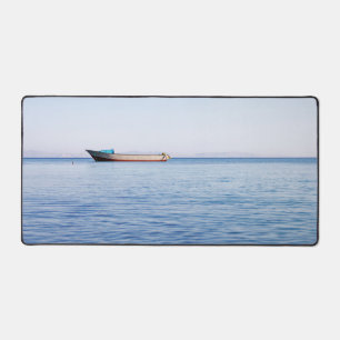 Calm sea boat desk mat