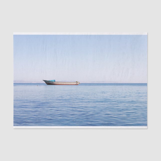 Calm sea boat tissue paper (Front)