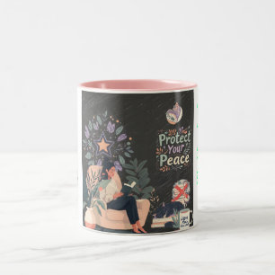 Calm Self Care Back to School Teacher Two-Tone Coffee Mug