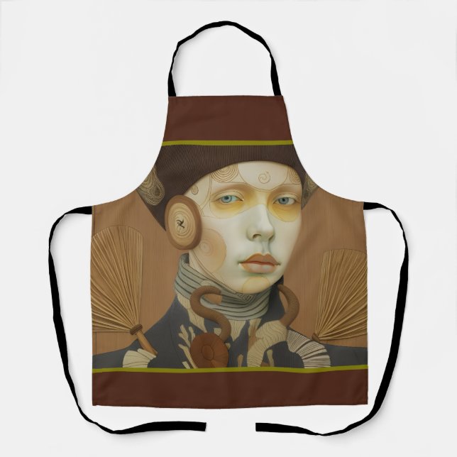 Calm serious gaze Ceramic Tile Apron (Front)