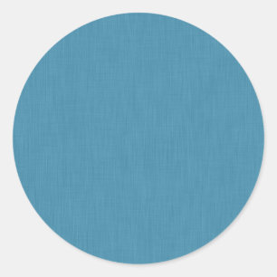 Calm & simple Blue linen textured background Classic Round Sticker