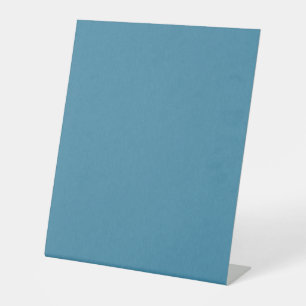 Calm & simple Blue linen textured background Pedestal Sign