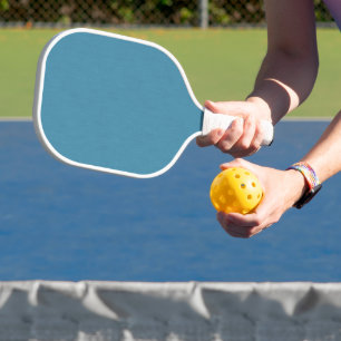 Calm & simple Blue linen textured background  Pickleball Paddle