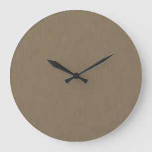 Calm & simple brown textured background large clock
