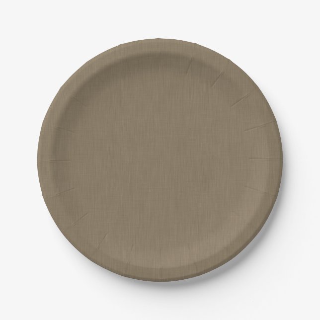 Calm & simple brown textured background  paper plate (Front)