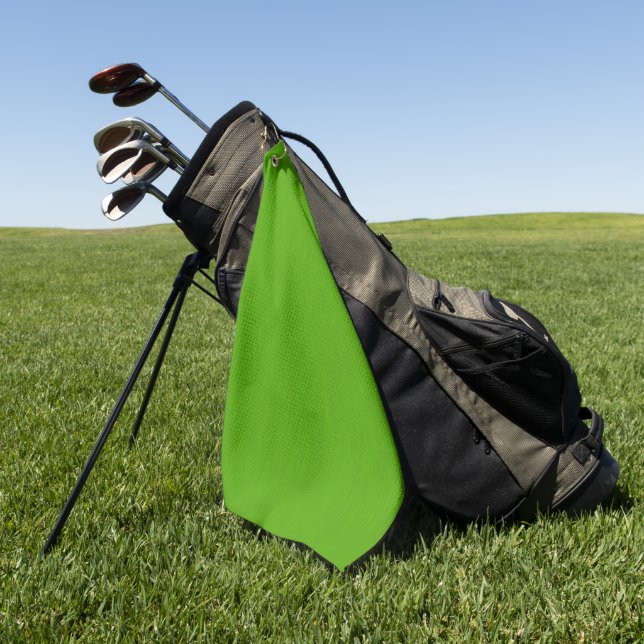 Calm & simple lime green textured background  golf towel (Green)