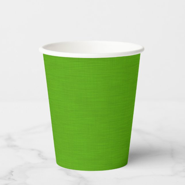 Calm & simple lime green textured background  paper cups (Front)