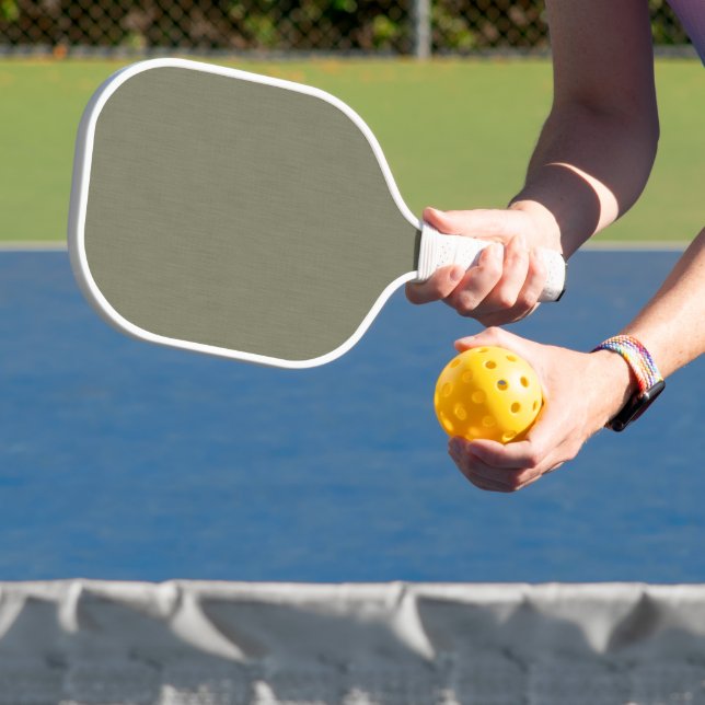 Calm & simple olive green textured background  pickleball paddle (Insitu)