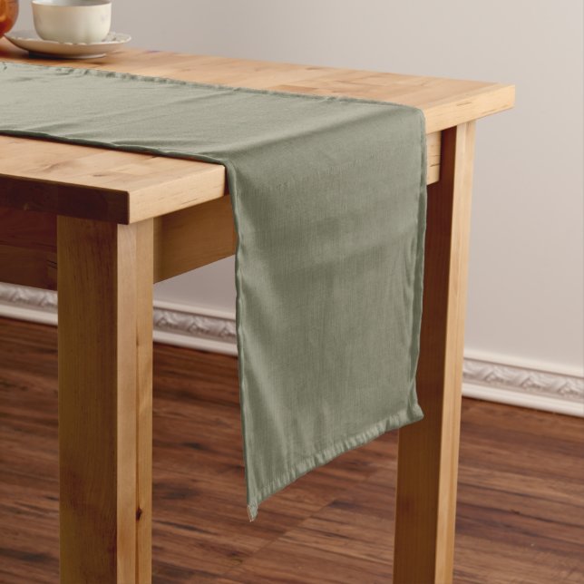 Calm & simple olive green textured background  short table runner (In Situ)