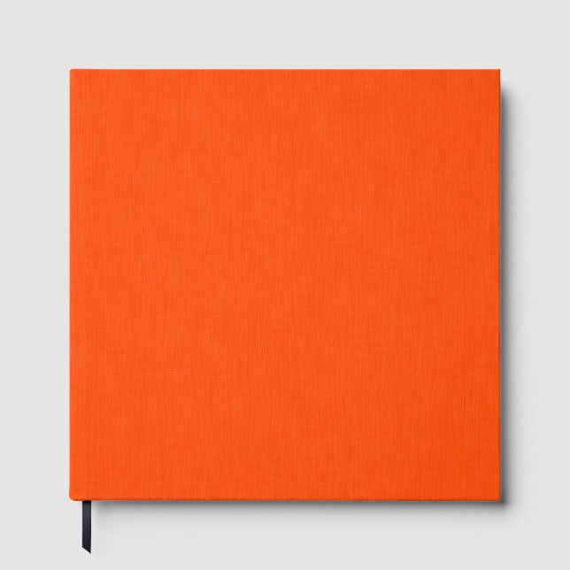 Calm & simple orange textured background  guest book (Front)