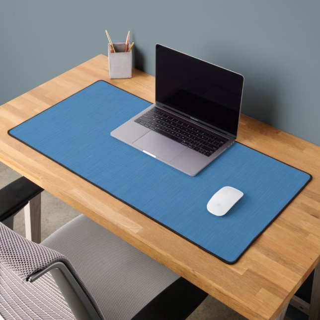 Calm & simple plain blue textured background desk mat (Office 2)
