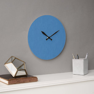 Calm & simple plain blue textured background large clock