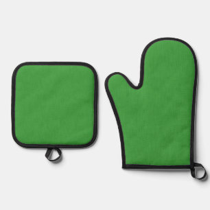 Calm & simple visual green textured background oven mitt & pot holder set