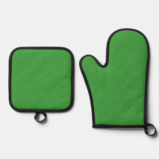 Calm & simple visual green textured background  oven mitt & pot holder set (Front)