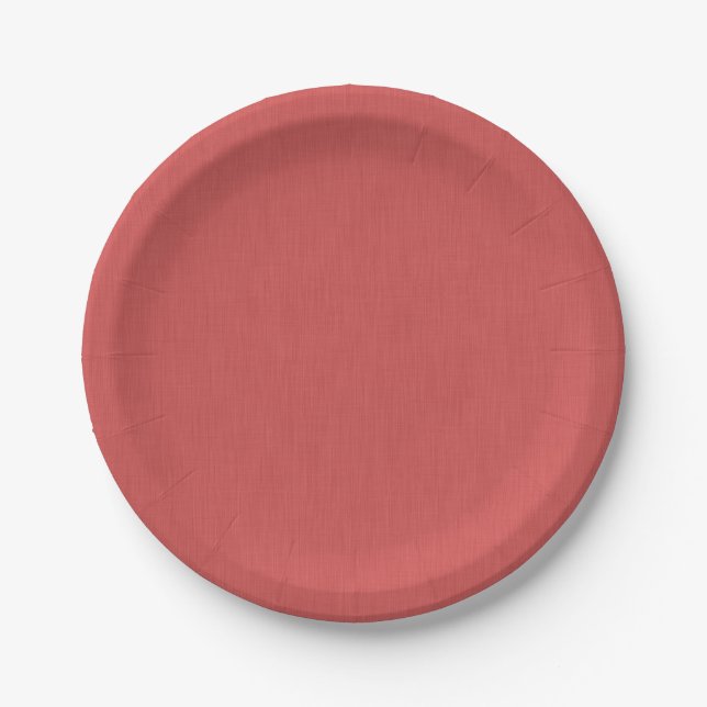 Calm & simple visual red textured background  paper plate (Front)