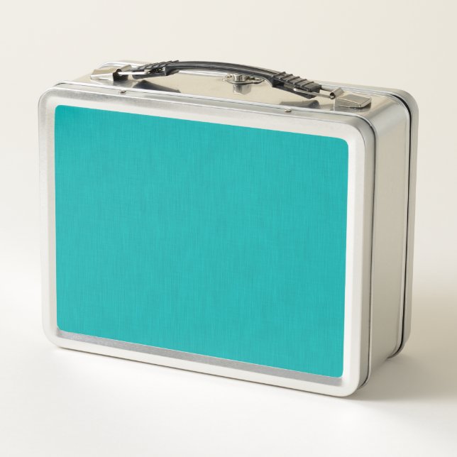 Calm & simple visual teal textured background  metal lunch box (Back)