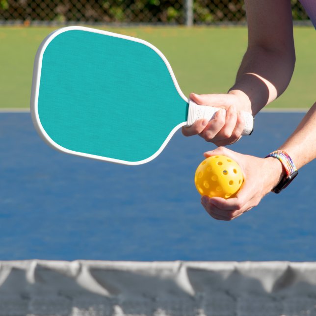 Calm & simple visual teal textured background  pickleball paddle (Insitu)