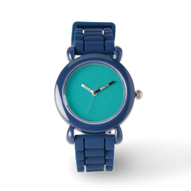 Calm & simple visual teal textured background  watch (Front)