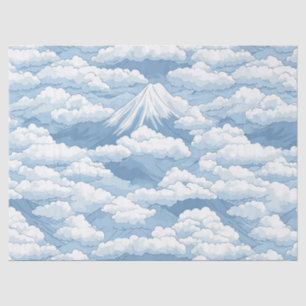 Calm Snowy Mountains Watercolor Blue White Harmony Tissue Paper
