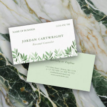 Calm Soft Greenery Leaves Therapist Counsellor