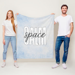 Calm Space Pastel Blue Cozy Fleece Blanket