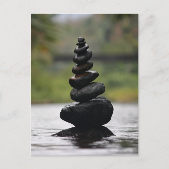 CALM STACKED BALANCED STONES Postcards (Front)