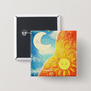 Calm Sun And The Moon 15 Cm Square Badge