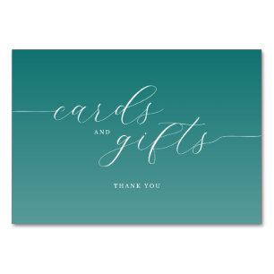 Calm Teal Cursive Thank You Card