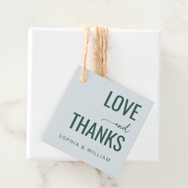 Calm Teal Love Thanks Favour Tags (In Situ)