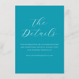 Calm Teal Minimalist Calligraphy Enclosure Card