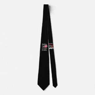 Calm The Flock Down Flamingo Girl  Funny Flamingo Tie